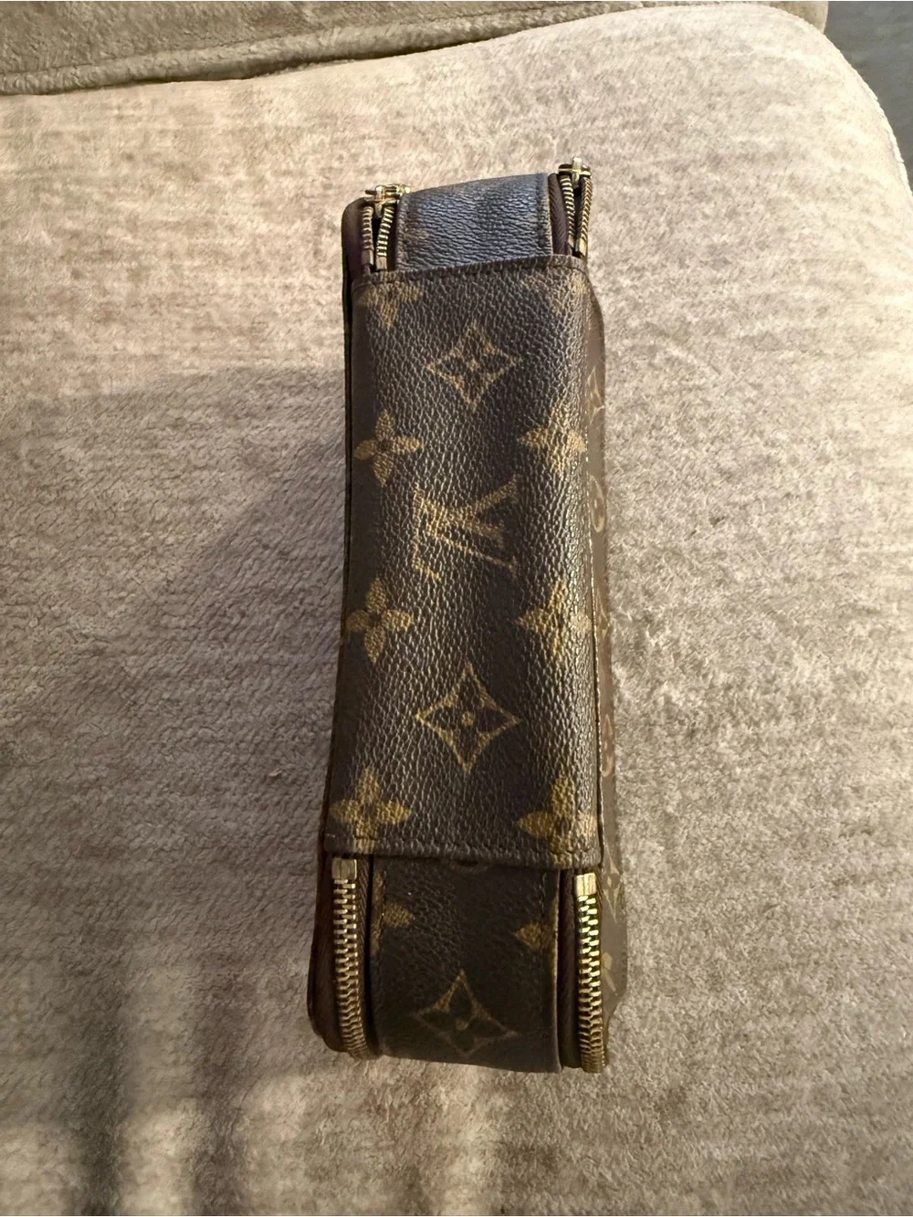 Louis Vuitton Monogram Canvas Pouch in Brown and Gold